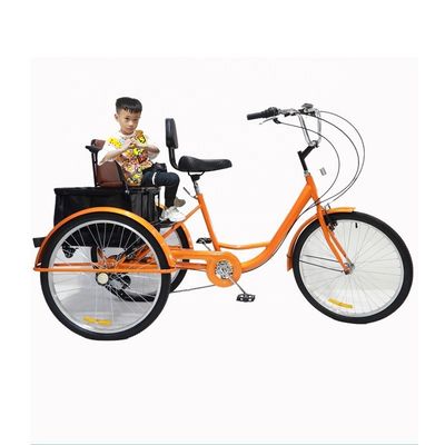 Hochlastkapazität 150 kg Pedal Dreirad 24 Zoll 7 Geschwindigkeiten Multifunktionaler Erwachsenen Dreirad