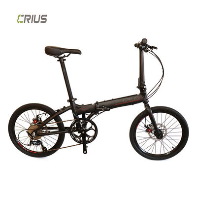Crius 20 Zoll Master D Mini Klappfahrrad 9 Geschwindigkeit Metallische schwarze Aluminiumlegierung Rim