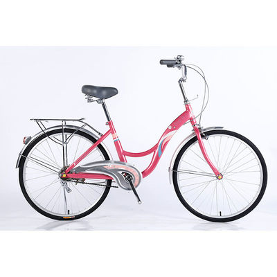 24 Stahlrahmen Einzelgeschwindigkeit Ladies Bike City Bike mit Vorder- und Hinterradscheibenbremse
