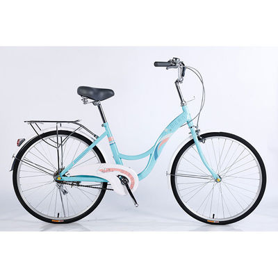24 Stahlrahmen Einzelgeschwindigkeit Ladies Bike City Bike mit Vorder- und Hinterradscheibenbremse