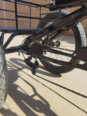 High Carbon Steel Frame 7 Geschwindigkeiten Cargo Trike mit 24 Zoll dicken Aluminium-Legierungsrädern