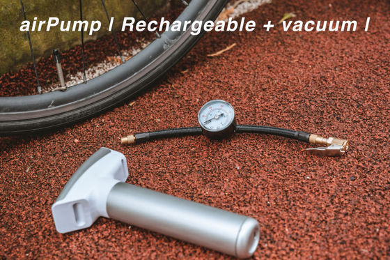 Mit dabei ein tragbares Luftkompressorpumpe für Auto- und Elektrofahrraddruckmessgerät