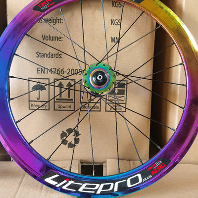 20 Zoll Kohlenstofffaser-Radensatz für Fahrräder 8/9/10/11 Geschwindigkeit Doppelwand Regenbogenfarbe