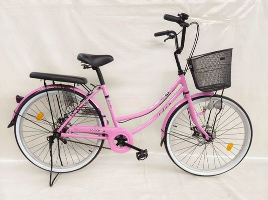 24-Zoll-Stadtfahrrad Ein-Geschwindigkeits-Stadtfahrrad Scheibenbremse mit Dynamo-Licht